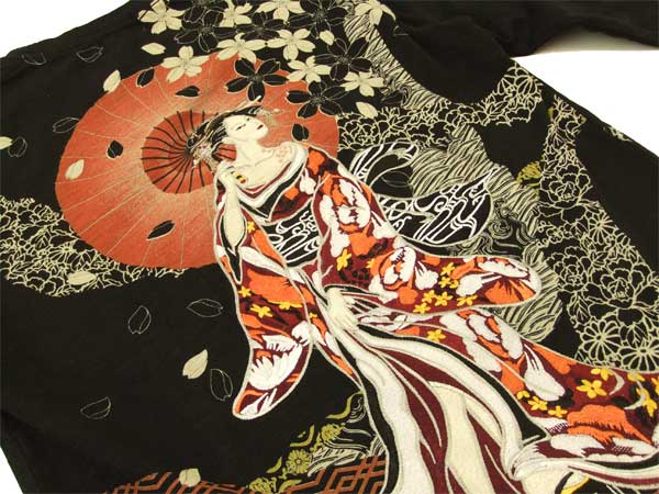 華鳥風月 長袖Tシャツ 花魁刺繍 311106 和柄ロンtee: 華鳥風月 華鳥風月 長袖Tシャツ 花魁刺繍 311106 和柄ロンtee: 華鳥風月