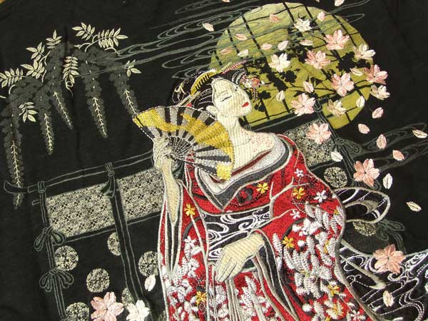 華鳥風月[かちょうふうげつ] 狼 月 桜 刺繍 和柄ジーンズ/デニム/382551/送料無料【華鳥風月から新作ジーンズが登場!!】-和柄　カジュアル　  ジーンズプラザ摩耶葛西店